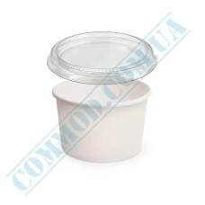 White paper sauce bowl 60ml with lid 100 pieces
