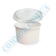 White paper sauce bowl 60ml with lid 100 pieces