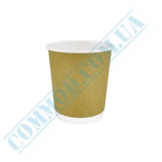 Kraft double wall paper cups 180ml 70 pieces