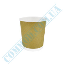 Kraft double wall paper cups 180ml 50 pieces