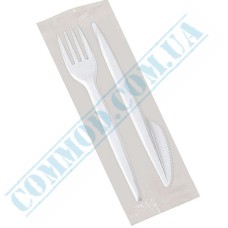 Cutlery set white fork and knife 100 pieces