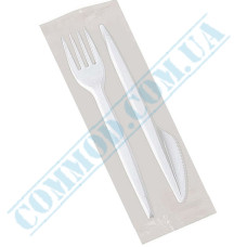 Cutlery set white fork and knife 100 pieces