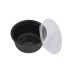 Black plastic sauce bowl with lid 50ml 100 pieces
