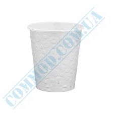 Double wall white embossed paper cups 250ml 30 pieces