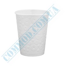 Double wall white embossed paper cups 400ml 30 pieces
