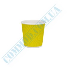 Yellow rippled paper cups 110ml 30 pieces