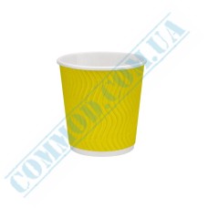 Yellow rippled paper cups 180ml 30 pieces
