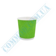 Light green rippled paper cups 110ml 20 pieces