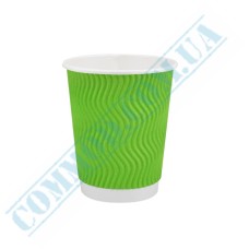 Light green rippled paper cups 250ml 20 pieces