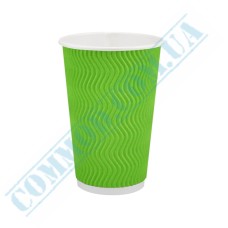 Light green rippled paper cups 340ml 20 pieces