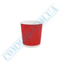 Red rippled paper cups 110ml 30 pieces