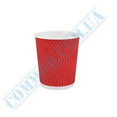 Red rippled paper cups 175ml 30 pieces
