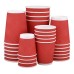 Red rippled paper cups 250ml 25 pieces