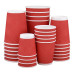 Red rippled paper cups 500ml 20 pieces