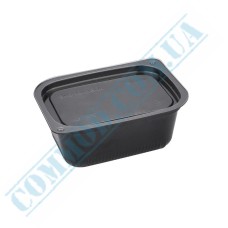 Black plastic sauce bowl with lid 80ml 100 pieces