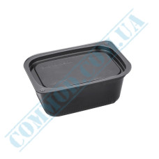 Black plastic sauce bowl with lid 80ml 100 pieces