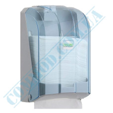 Clear z-folded toilet tissue dispenser