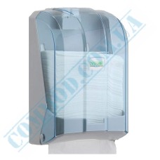 Clear z-folded toilet tissue dispenser