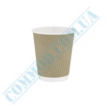 Kraft rippled paper cups 175ml 30 pieces