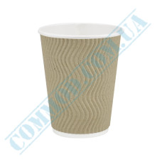 Kraft rippled paper cups 400ml 25 pieces