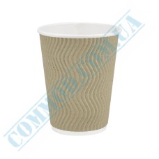 Kraft rippled paper cups 400ml 25 pieces