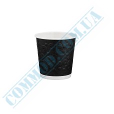 Стакан бумажный 110мл двухслойные с тиснением черный 30 штук Стакан бумажный 110мл двухслойные с тиснением черный 30 штук