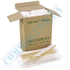Wooden wrapped coffe stirrers 14cm in a box 250 pieces
