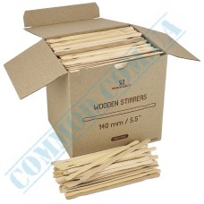 Curly wooden coffee stirrers 14cm in a box 1000 pieces
