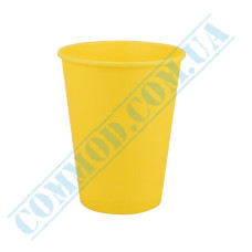 Стакан бумажный 400мл однослойный желтый 50 штук