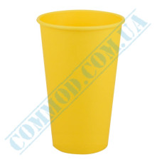 Стакан бумажный 500мл однослойный желтый 50 штук