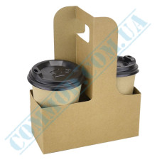 Кейс-холдер крафт на 2 стакана 20 штук