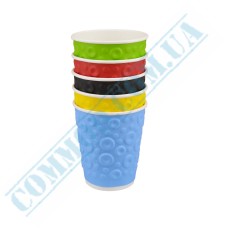 Стакан бумажный 250мл двухслойный с тиснением микс 30 штук Стакан бумажный 250мл двухслойный с тиснением микс 30 штук