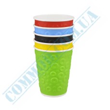 Embossed mix double wall paper cups 400ml 25 pieces
