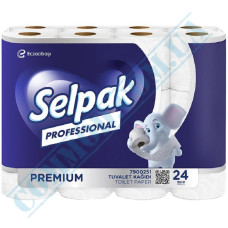 Бумага туалетная Selpak premium 3 слоя белая 150 листов 24 рулона
