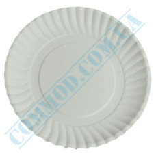 Тарелка картонная белая 22,5см без ламинации 100 штук
