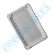 Тарелка картонная белая 13x19см без ламинации 100 штук