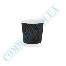 Black rippled paper cups 110ml 35 pieces