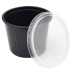 Black plastic soup bowl with lid 500ml (110) 50 pieces