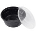 Black plastic soup bowl with lid 510ml 25 pieces