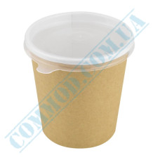 Kraft-white soup bowl 475ml with lid 50 pieces