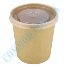 Kraft soup bowl 750ml with lid 50 pieces