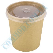 Kraft soup bowl 930ml with lid 50 pieces