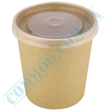 Kraft soup bowl 930ml with lid 50 pieces
