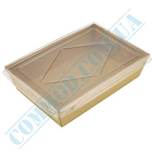 Kraft food container 900ml with lid 50 pieces