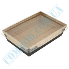 Food kraft-black container 500ml with lid 50 pieces