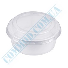 White salad bowl 500ml with lid 50 pieces