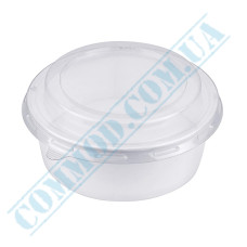 White salad bowl 500ml with lid 50 pieces