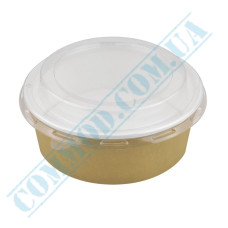 Kraft-white salad bowl 750ml with lid 50 pieces