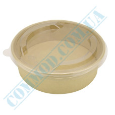 Контейнер салатник крафт 1300мл с крышкой 50 штук