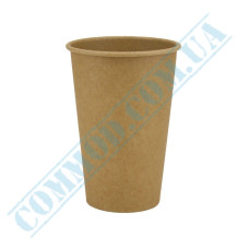 Стакан бумажный 340мл однослойный крафт 50 штук